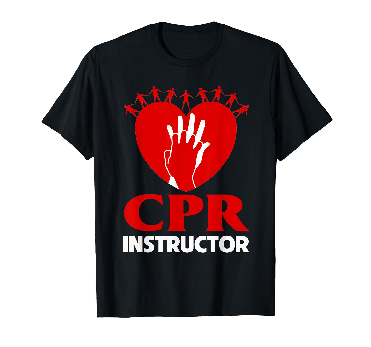 CPR Instructor Teacher First Aid Aed Trainer Red Heart Men Women T-Shirt