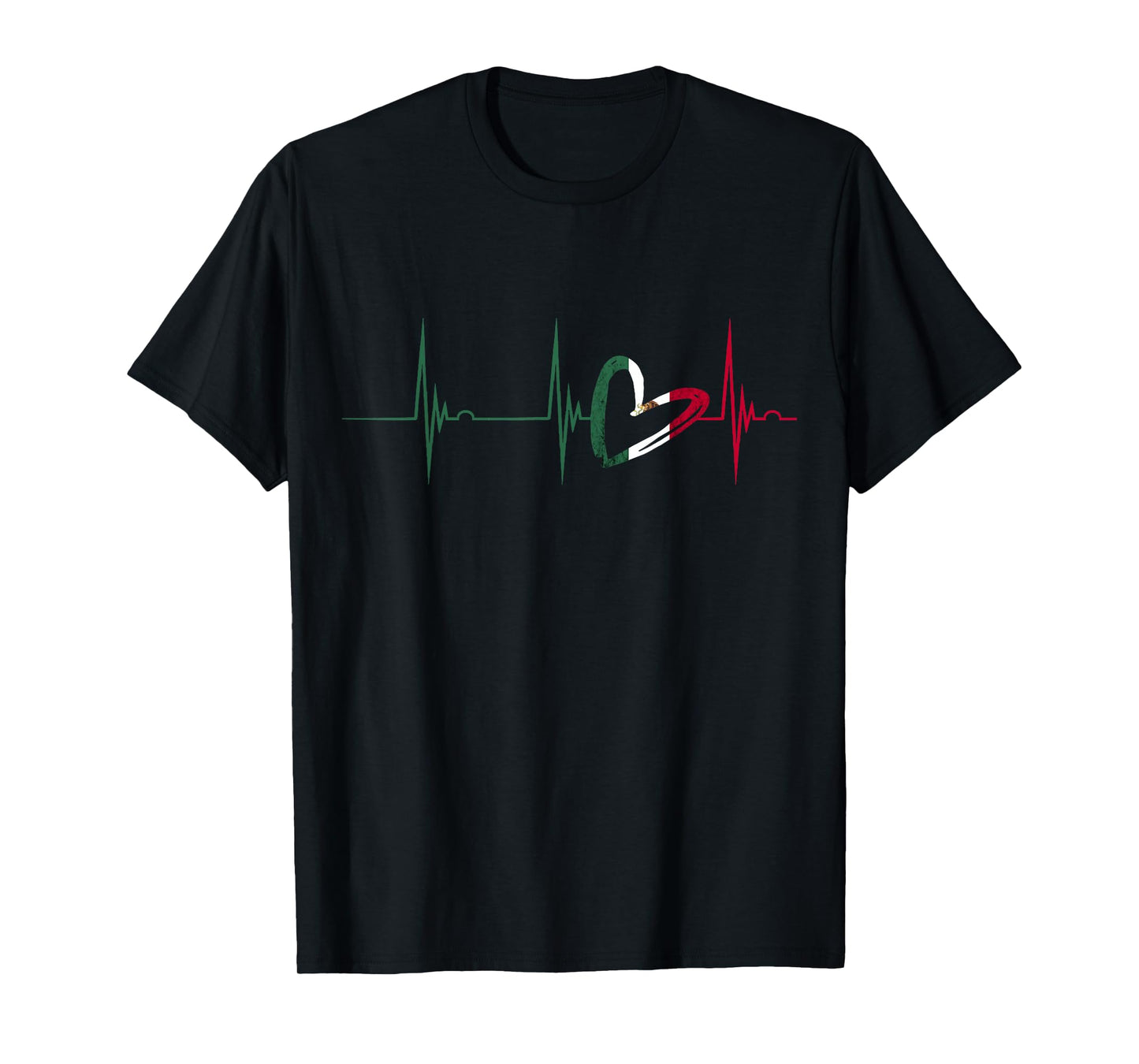 Mexico Heart Mexico Flag Heartbeat EKG Pulse Mexican Roots T-Shirt