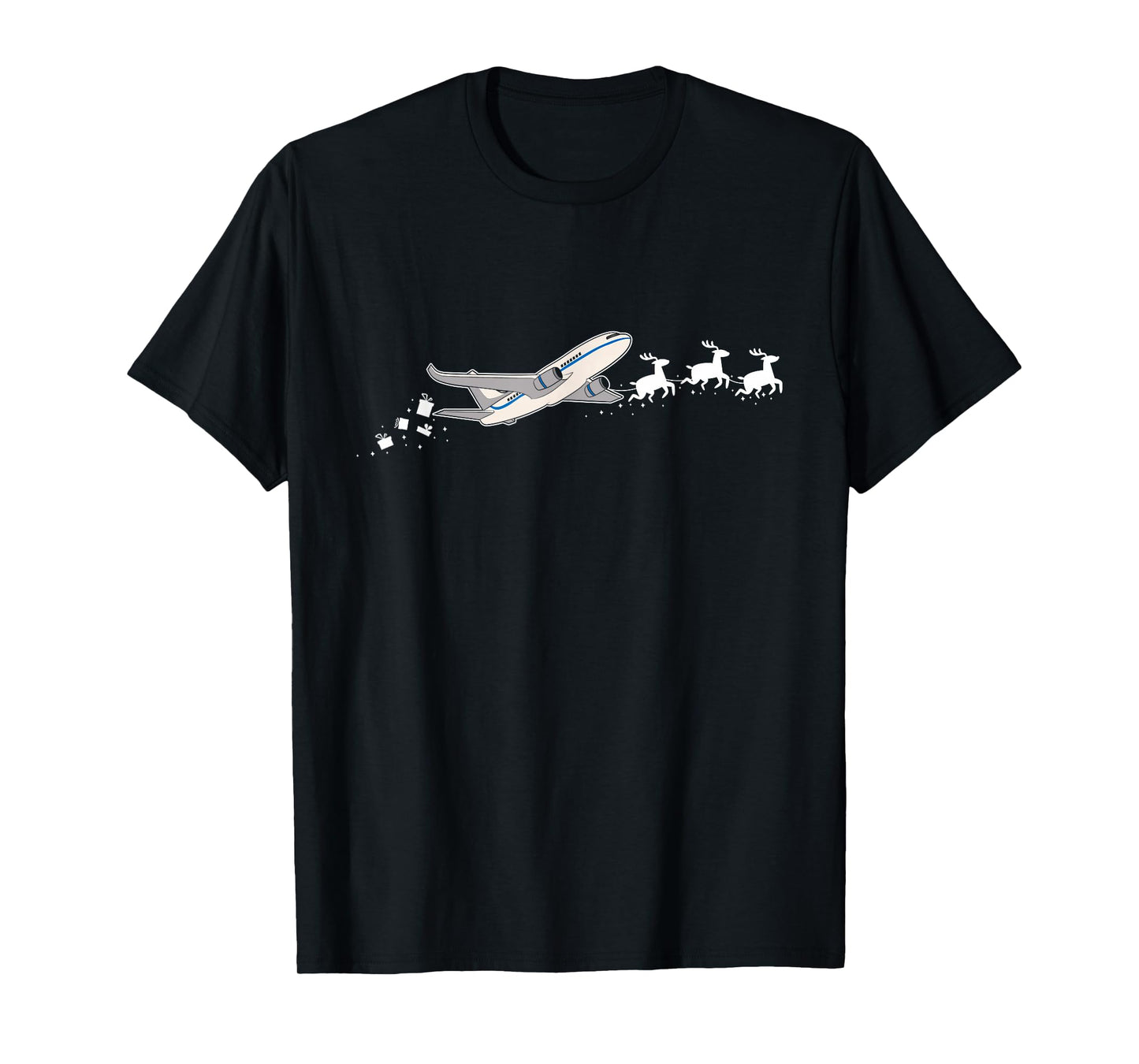 Airplane Santa Christmas Sleigh - Funny Airplane Xmas T-Shirt