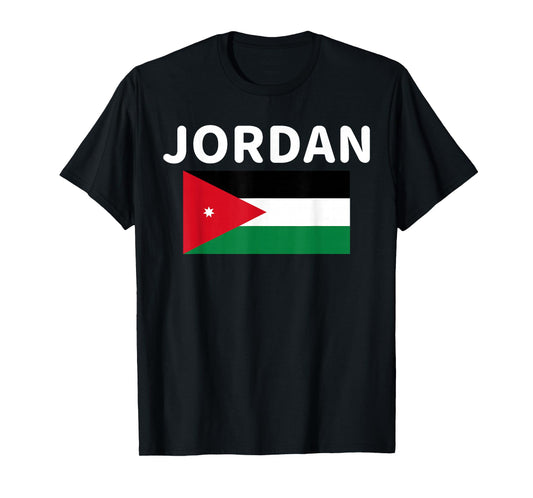 Jordan, Jordanian Country Flag Print T-Shirt