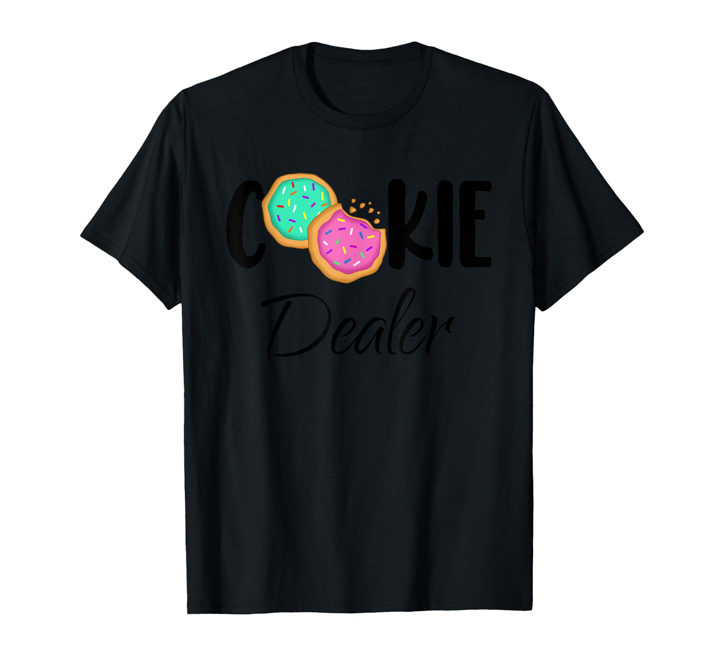 Cookie Dealer Fun Sweet Treats Cookie Baker Cookie Pink Teal T-Shirt