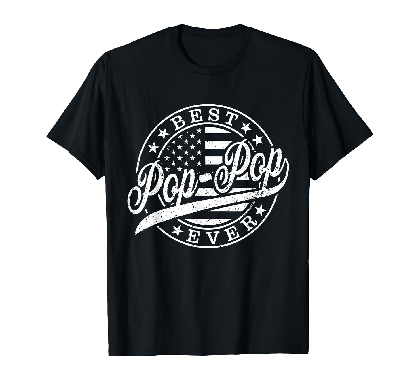 Best Pop Pop Ever American US Flag Funny Grandpa Fathers Day T-Shirt