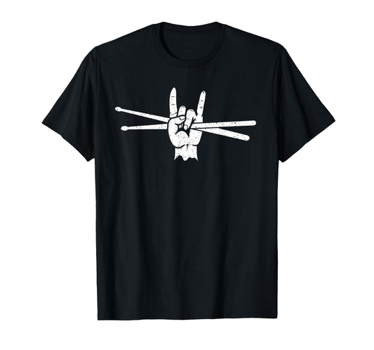 Retro Drum Sticks Art Men Boys Kids Percussion Drum Player T-Shirt