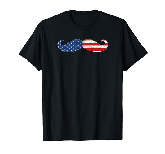 American Flag Mustache T Shirt T-Shirt for Men