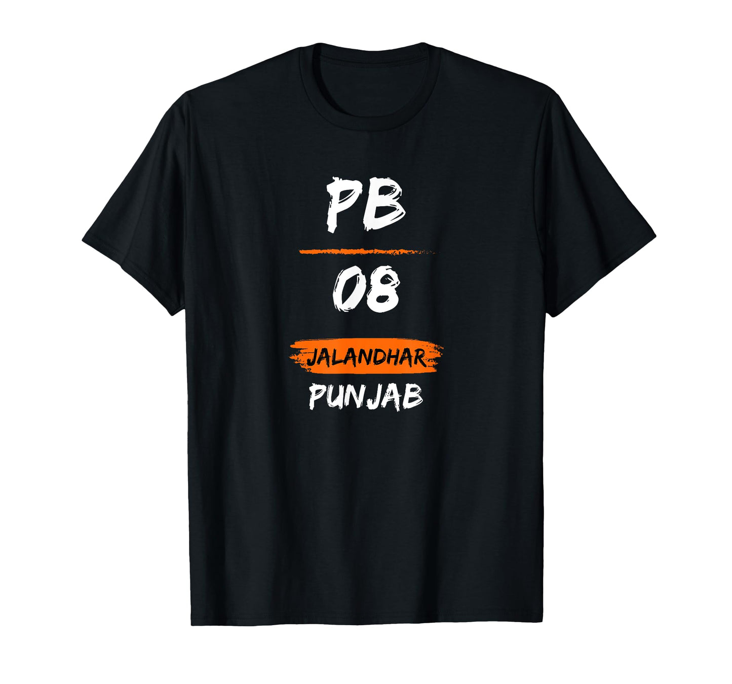 Jalandhar PB08 Car Number Funny Punjab Graphic Mens Punjabi T-Shirt