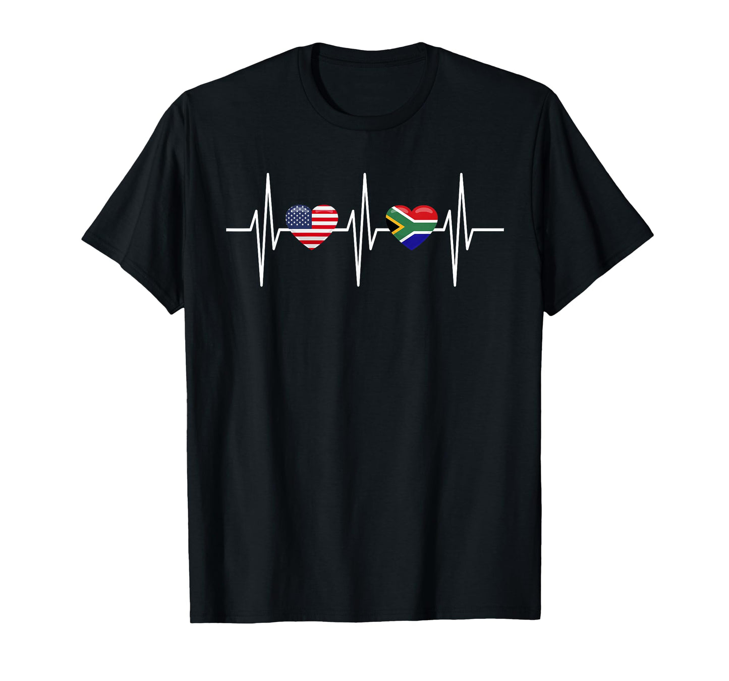 USA South Africa Shirt America South African Flag Heart T-Shirt