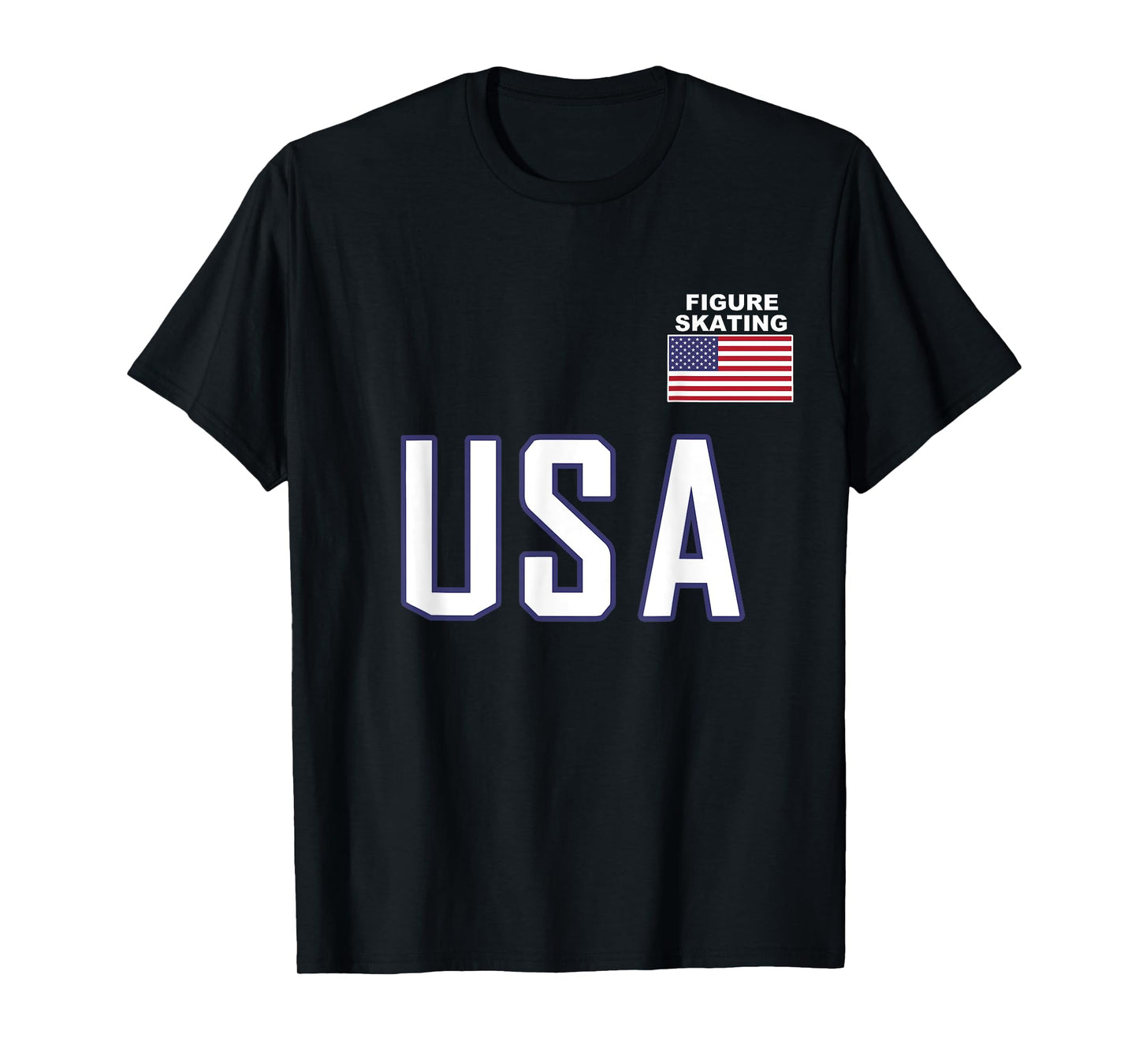 USA Flag Figure Skating Ice Skating Equipment for Women Girl T-Shirt