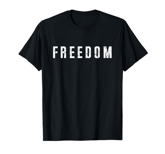 Freedom Text Minimalist Design Bold Typography Graphic T-Shirt