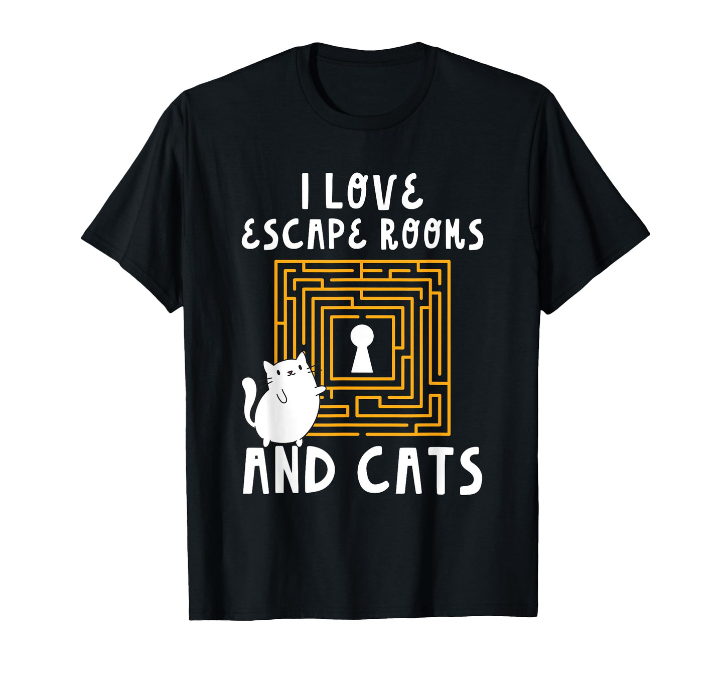 Cute I Love Escape Rooms And Cats Puzzle Game Mystery T-Shirt