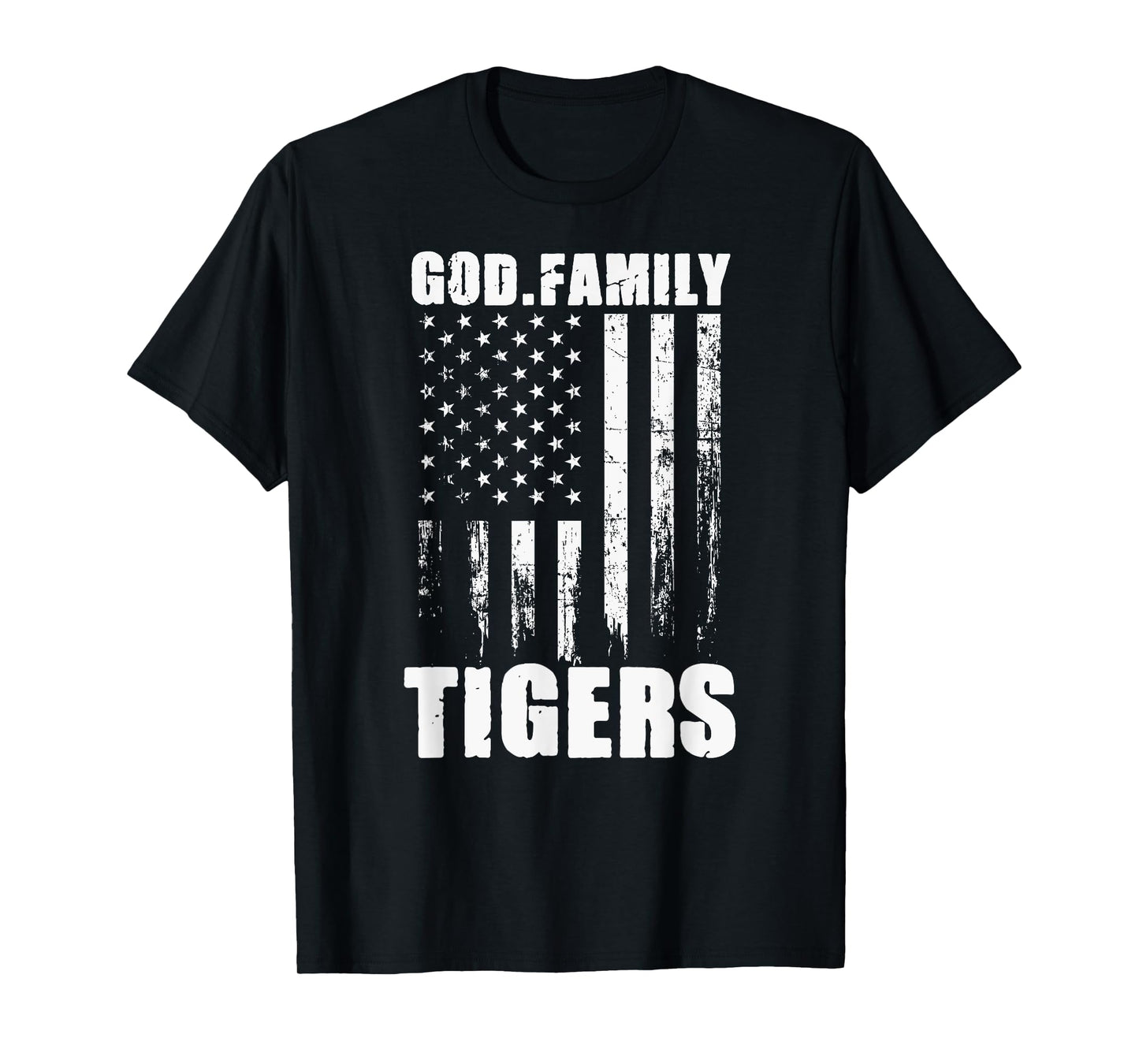 Ozark Tigers God. Family. Vintage USA Flag T-Shirt