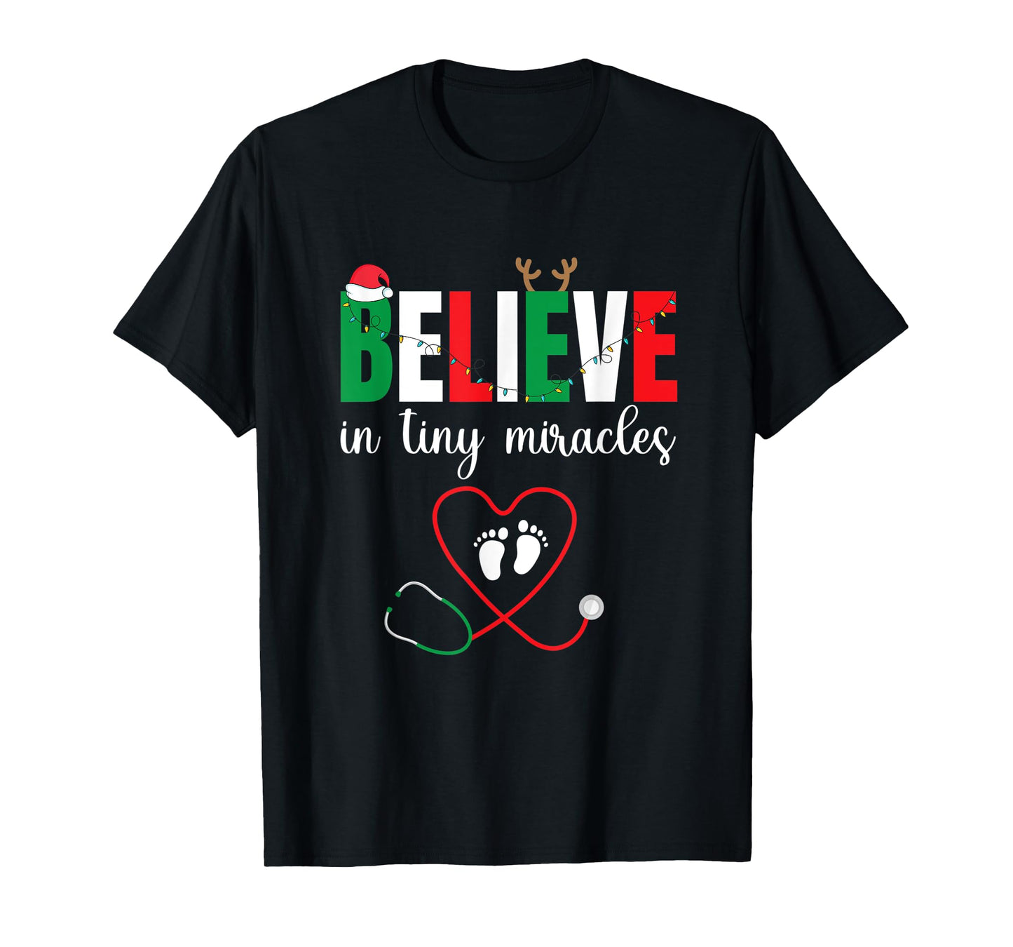 Christmas Baby Delivering - Cute Believe In Tiny Miracles T-Shirt