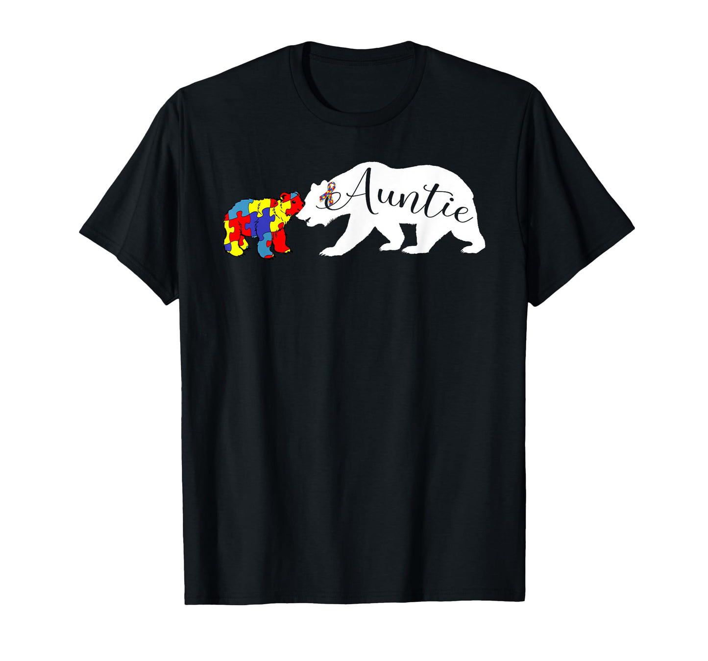 Auntie Bear Autism Awareness T-Shirt Aunt Women Gift T-Shirt