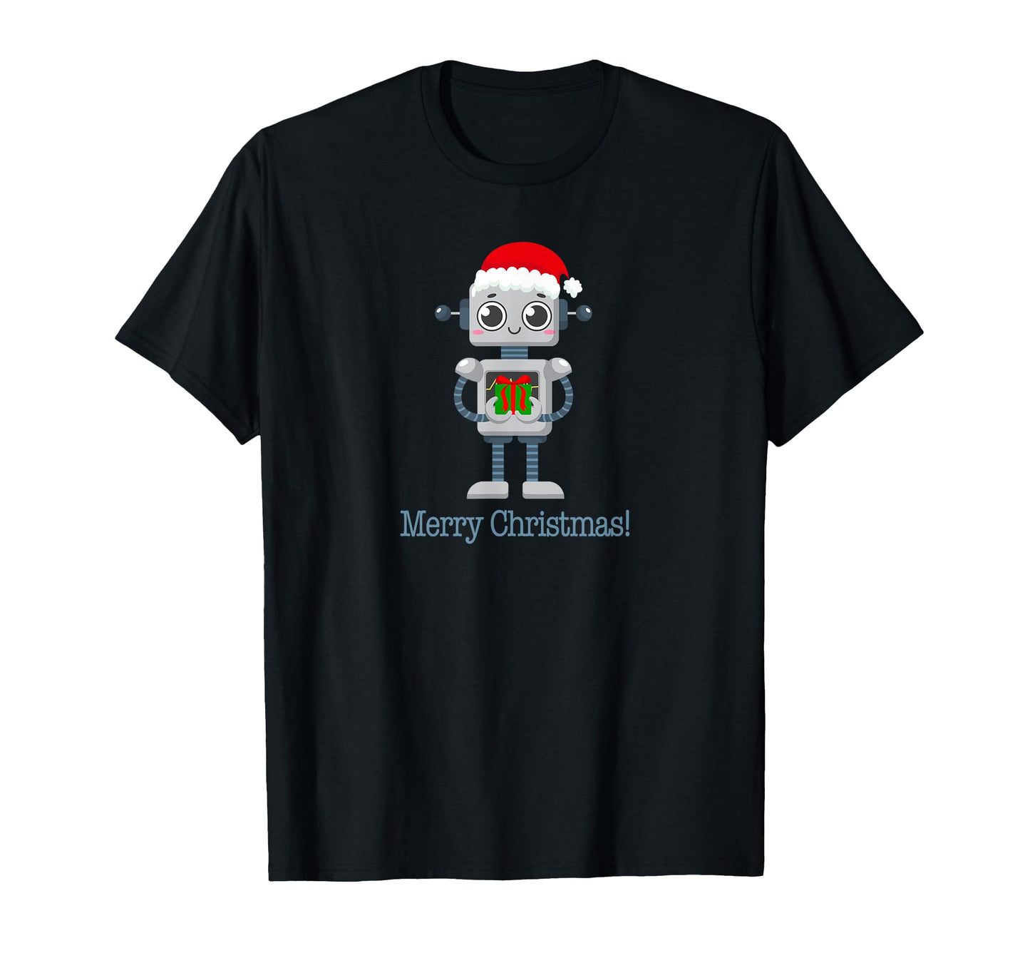Retro Futurism Christmas Robot saying Merry Christmas T-Shirt