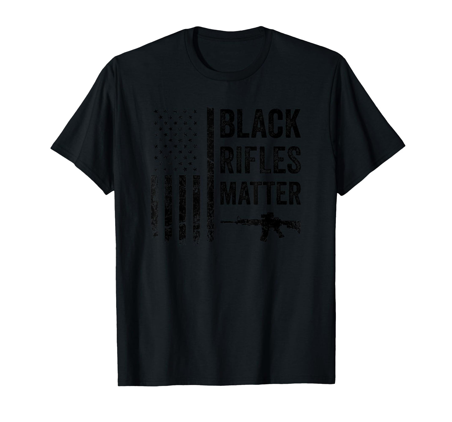 Black Rifles Matter - Funny Pro Gun Rights Camo USA Flag T-Shirt