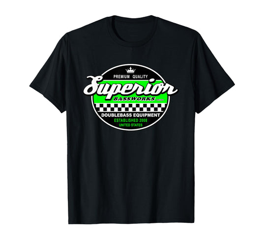 Superior Bassworks Green Logo - Upright Double Bass T-Shirt