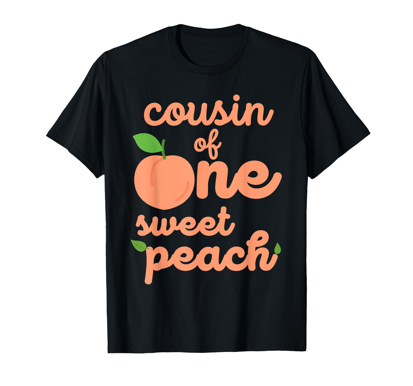 Cousin First Birthday One Sweet Peach Bday Family Matching T-Shirt