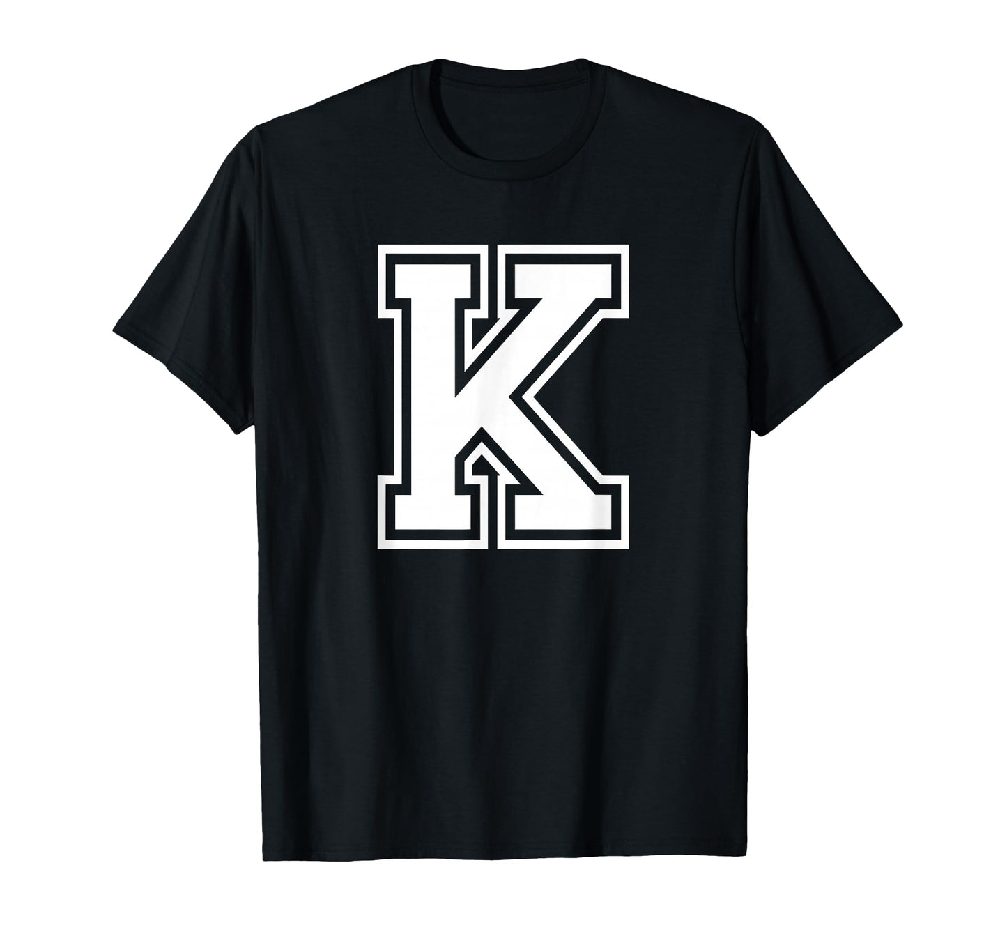Letter K Name Initial Varsity Alphabet Monogram T-Shirt