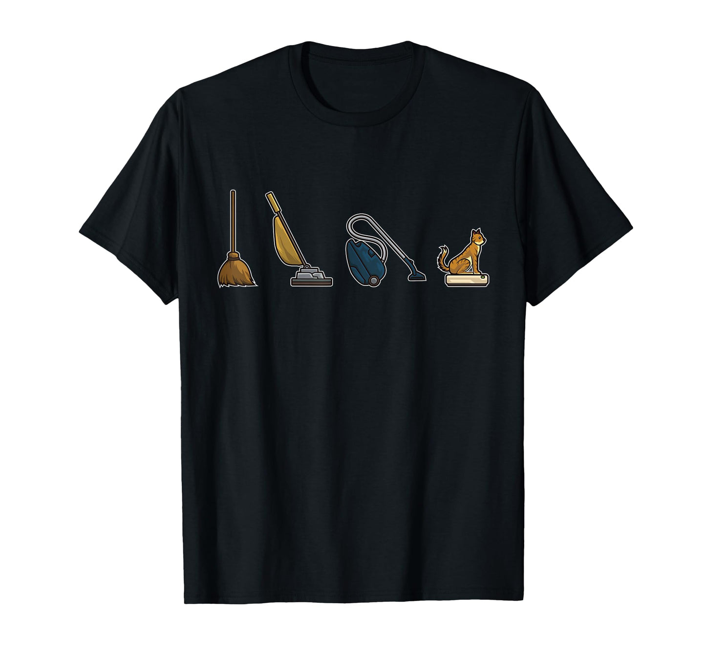 Evolution of Vacuum Cleaners Funny Cat Robot Vacuum Cleaner T-Shirt for Men Women Girls Kids