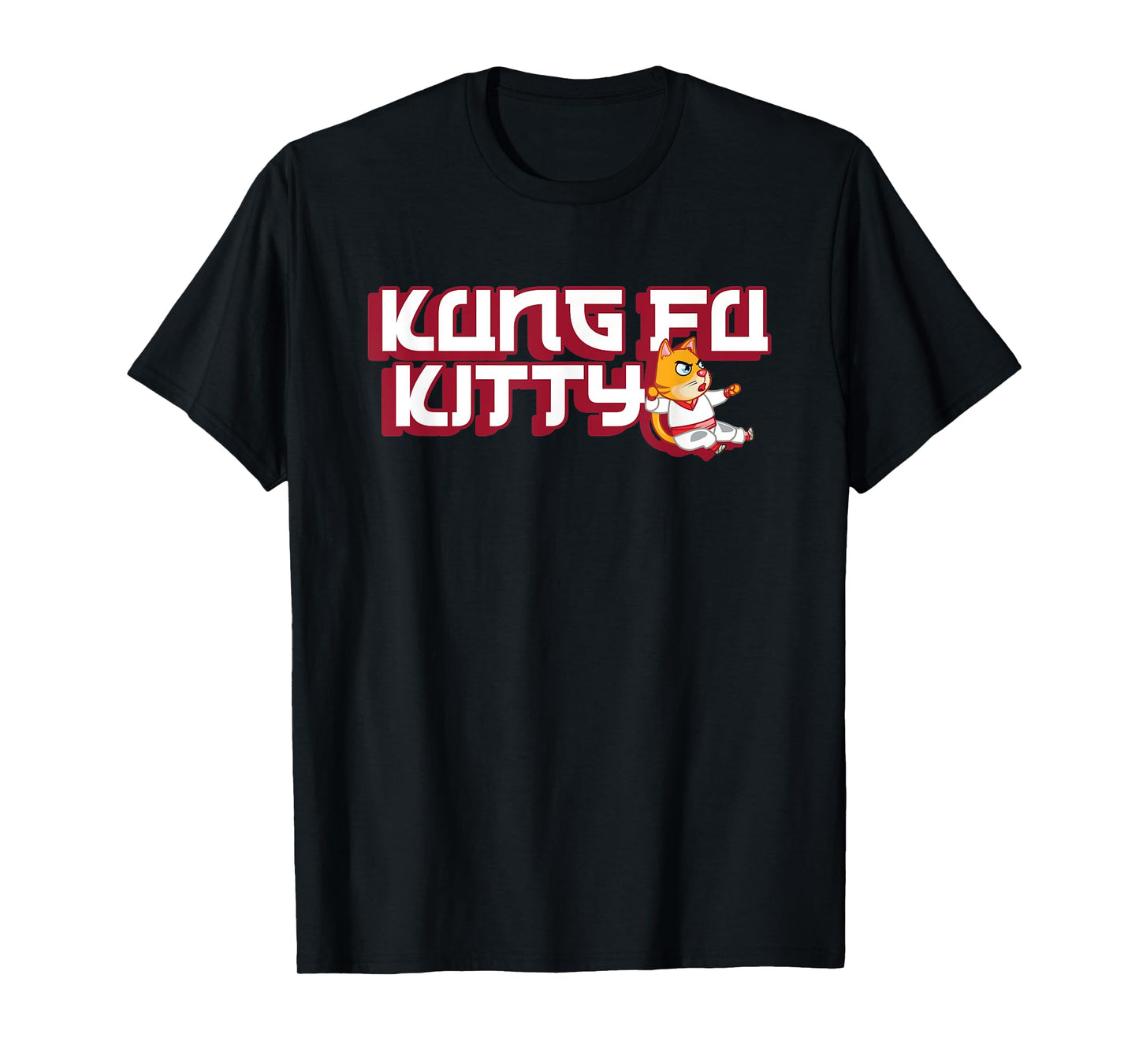 Kung Fu Kitty T-Shirt - Funny Cute Cat Kitten Martial Arts T-Shirt for Men Women Kids