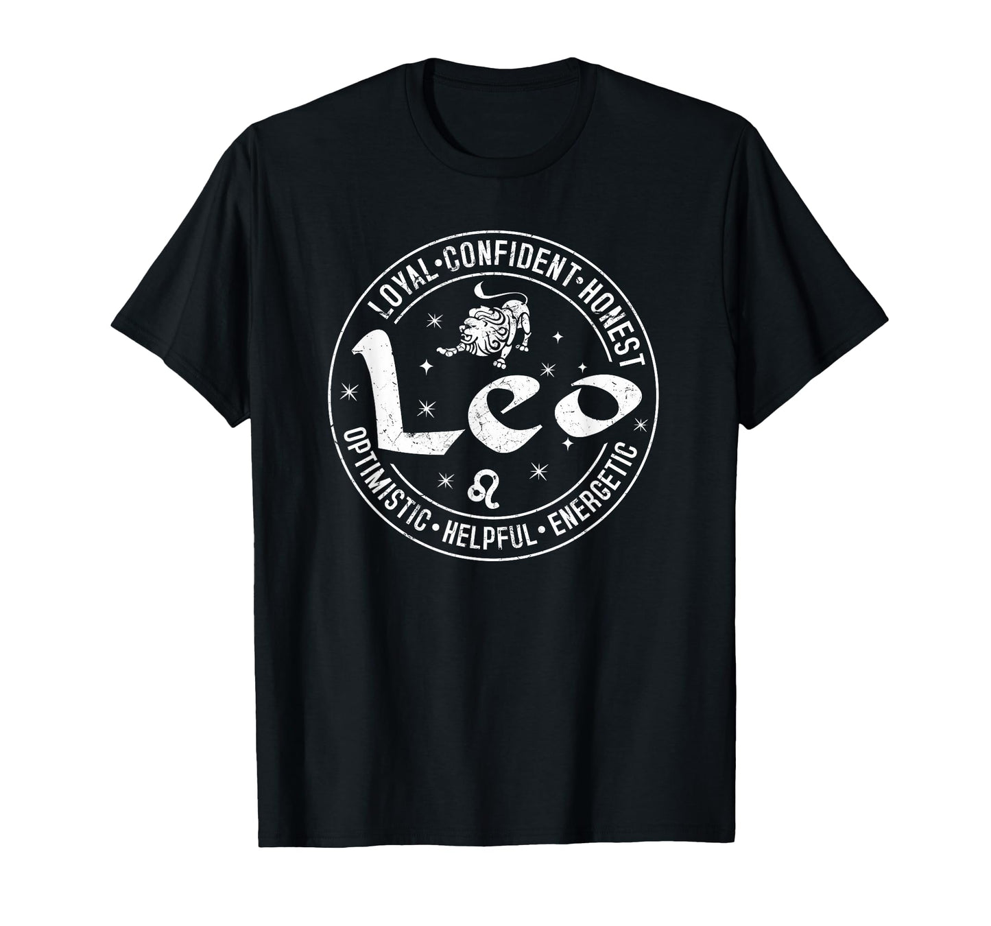 Leo Virtues Vintage Style Zodiac Design, Leo T-Shirt