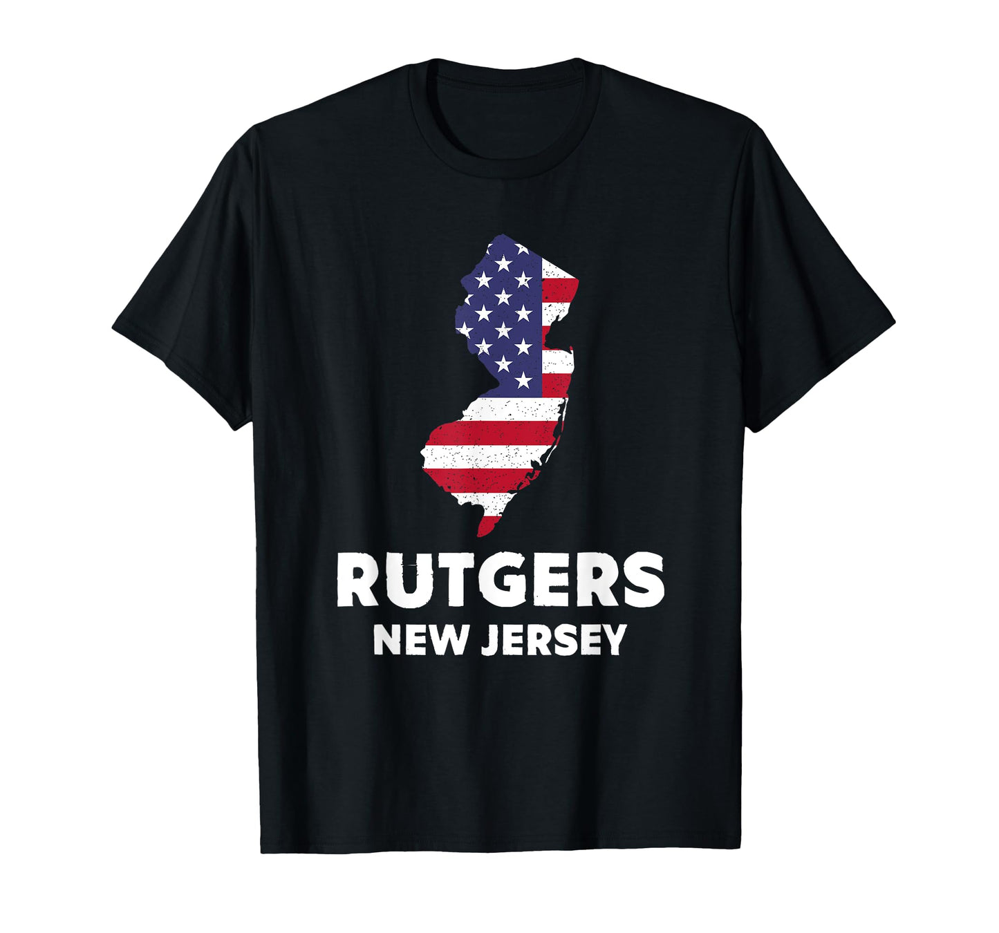 Distressed Patriotic USA Flag Rutgers, New Jersey T-Shirt for Women Men