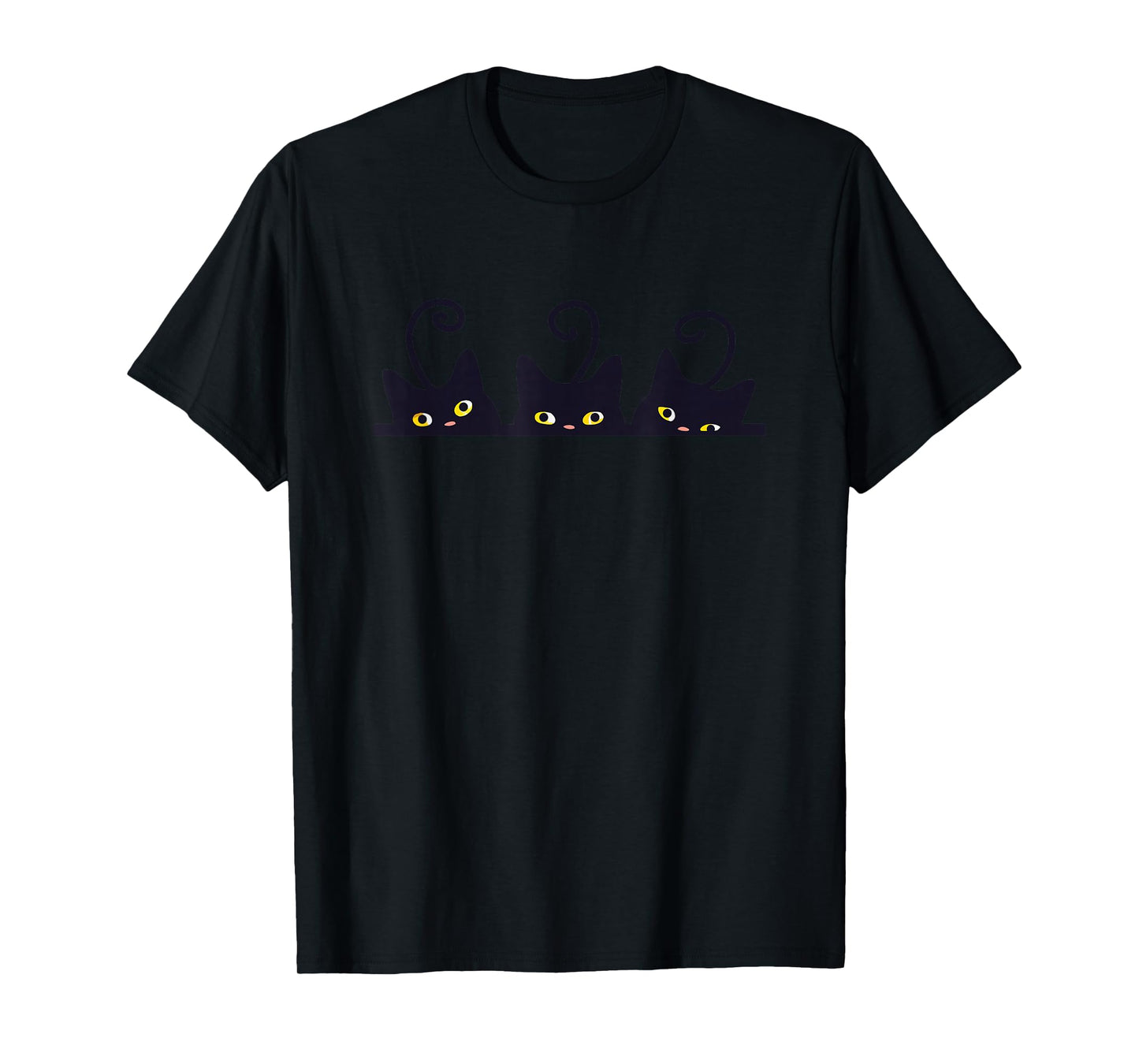 3 Black Cats Funny Cute Design Women Men Girl Boy Cat T-Shirt