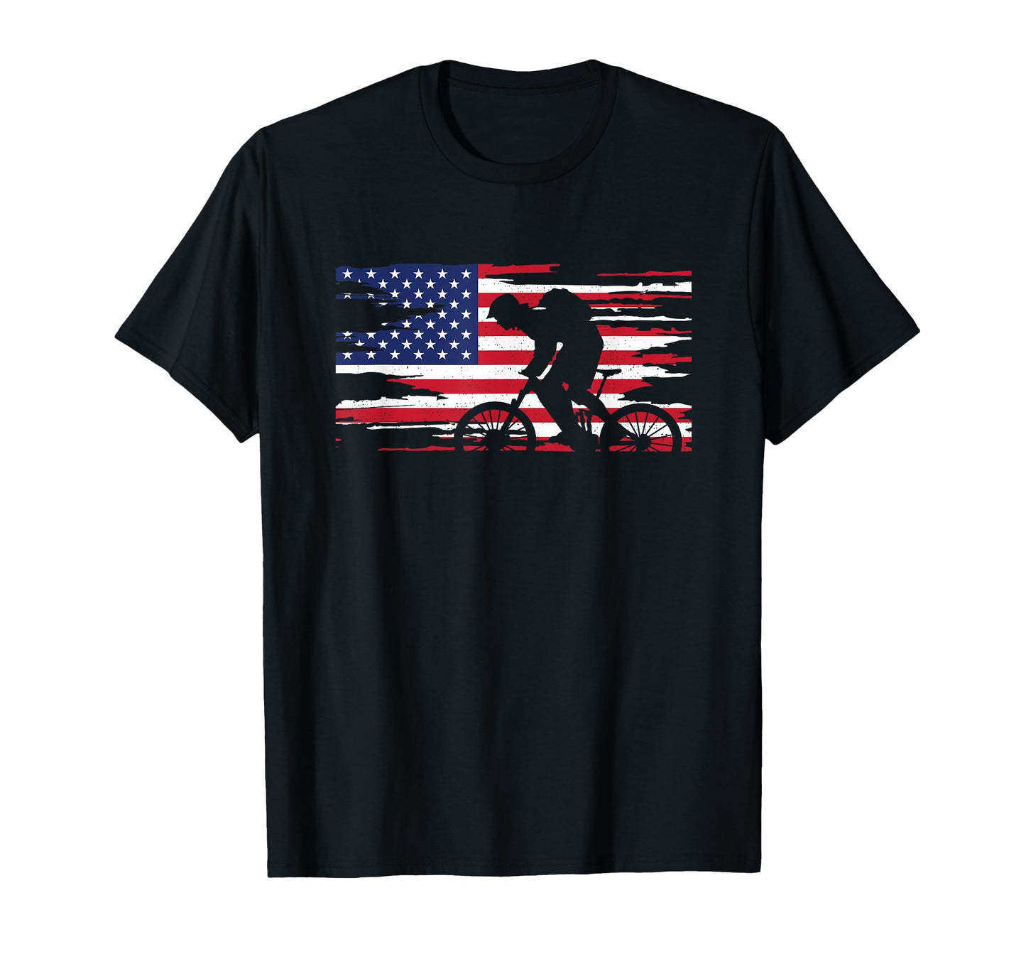American Flag MTB Mountain Bike Apparel - MTB Mountain Bike T-Shirt