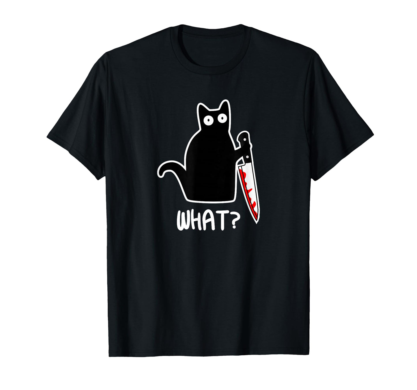 Joyouse Urban Style Murder Cat Gift T-Shirt - Unisex Adults - Black - Short Sleeve - Classic Fit - Cotton & Polyester - Machine Wash