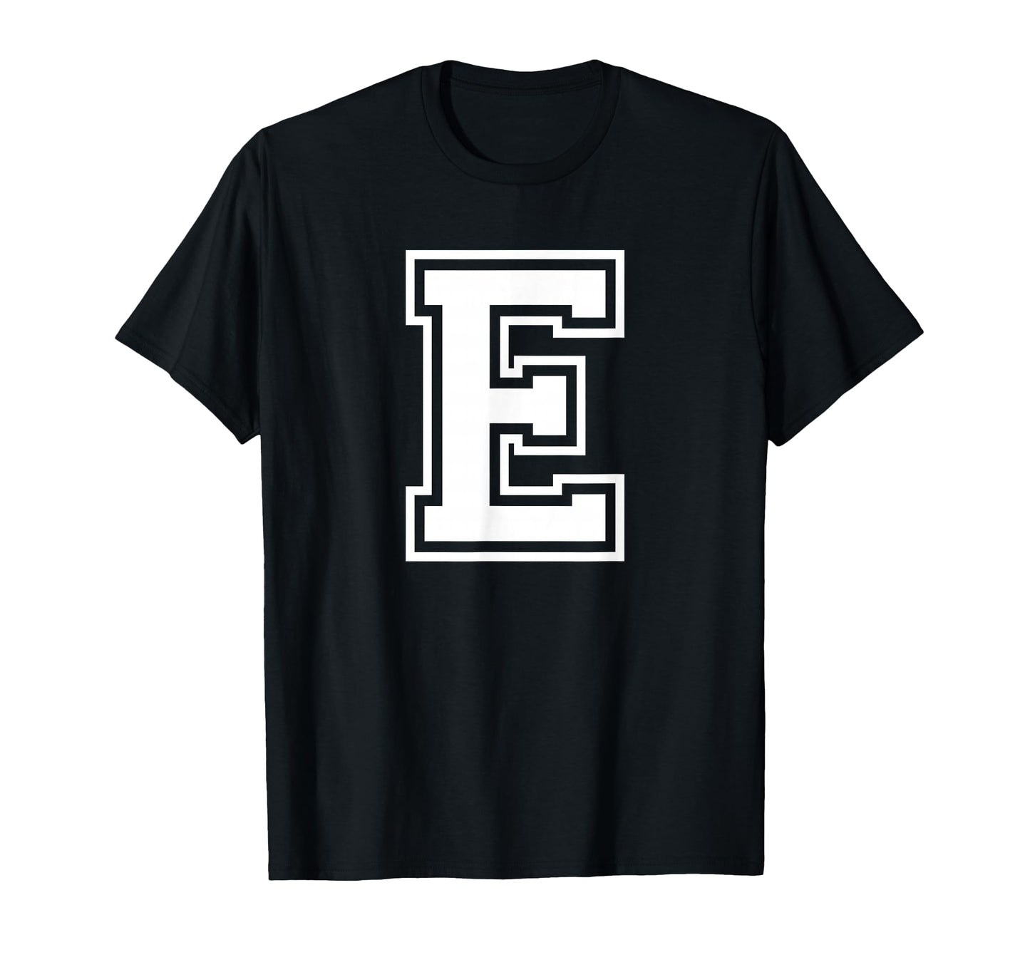 Letter E Name Initial Varsity Alphabet Monogram T-Shirt