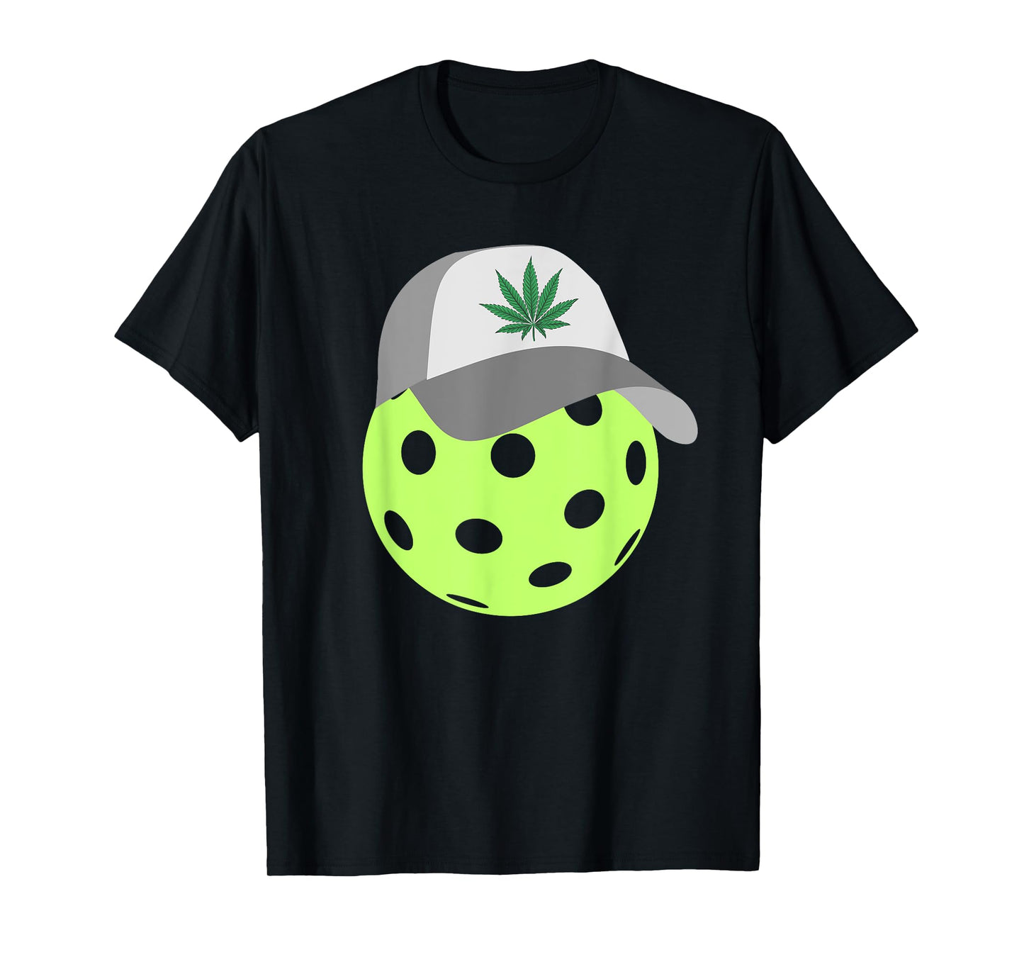 Pickleball With A Weed Hat Pickleball Lover Cannabis Lover T-Shirt