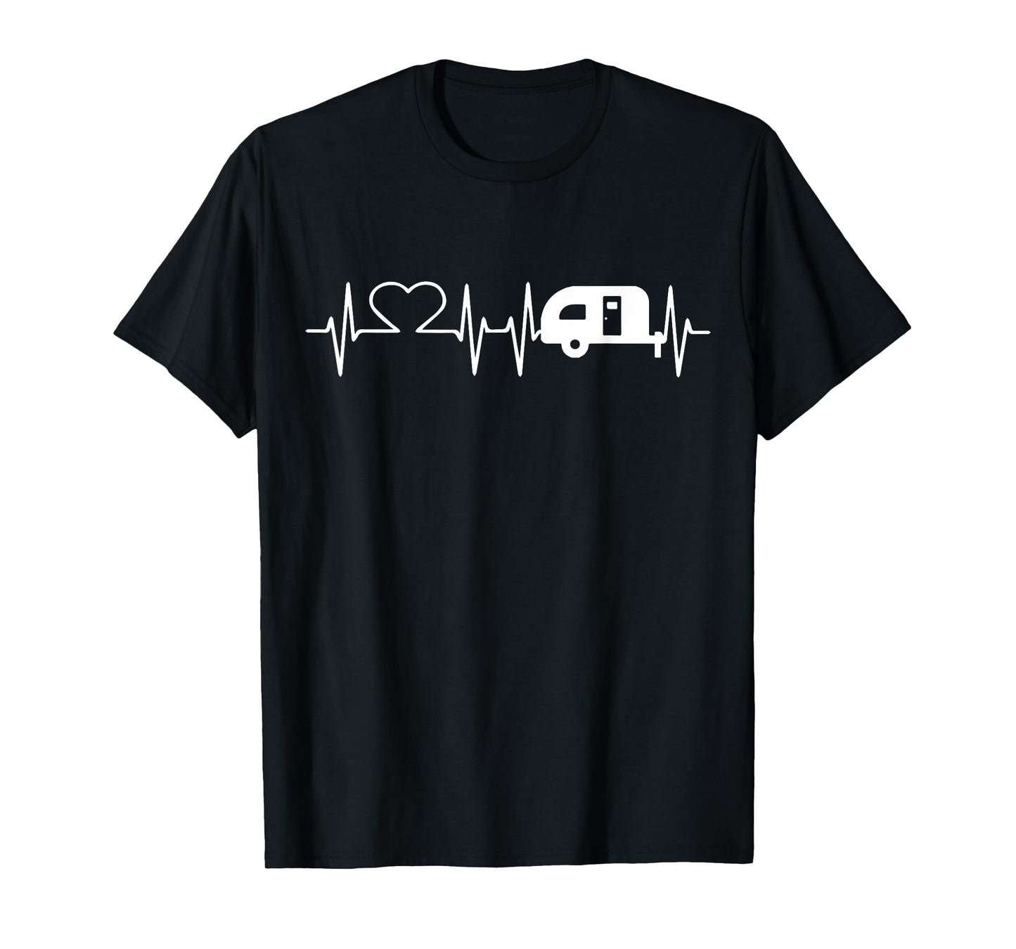 Cute Heartbeat Camper Tshirt Camping Campfire Lovers Gift T-Shirt