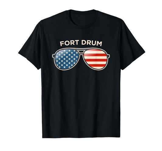 Fort Drum, FL Vintage US Flag Sunglasses T-Shirt