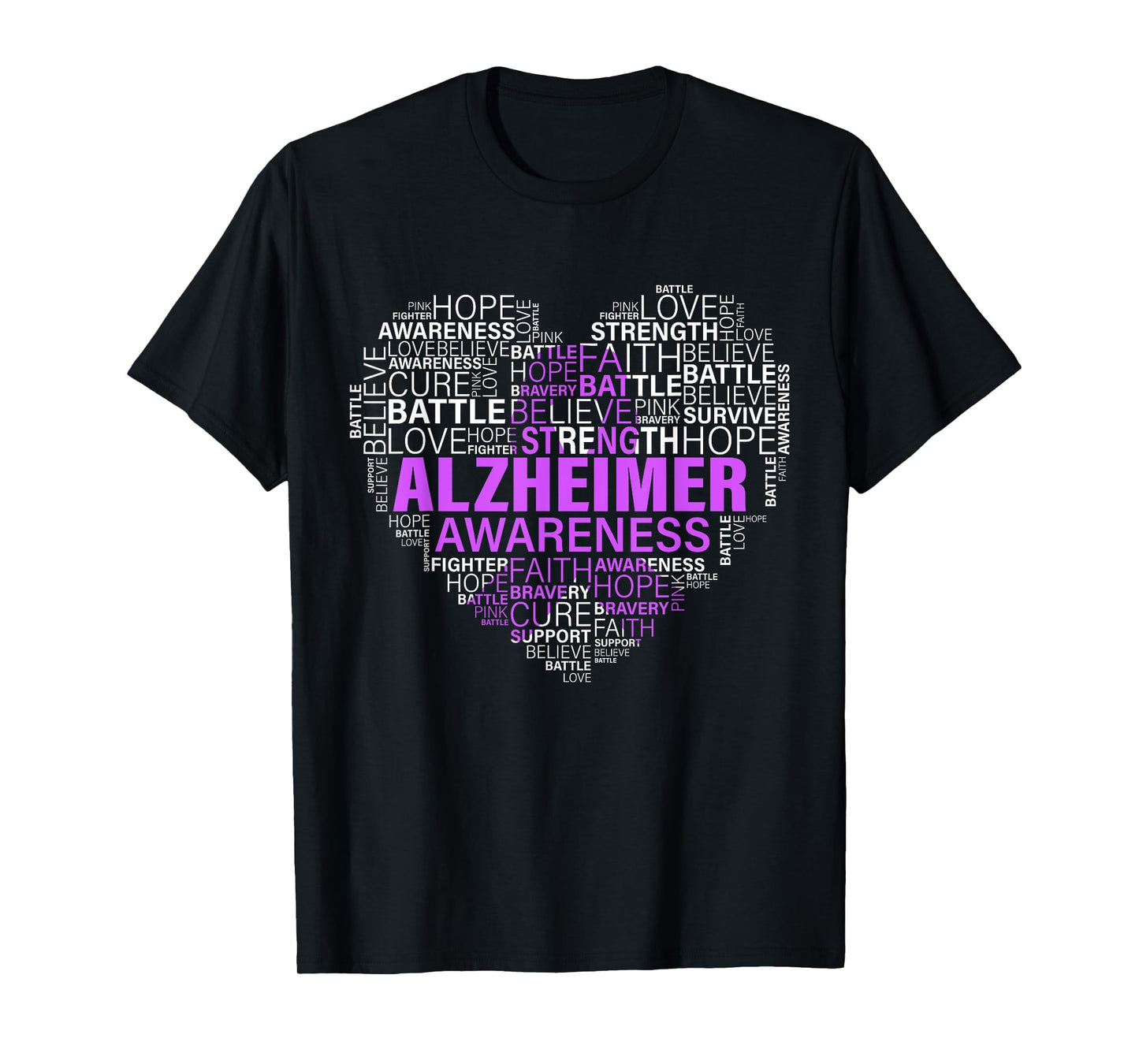 alzheimer awareness words support proud alzheimer warrior T-Shirt