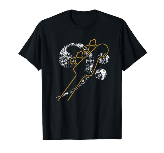 Bass Guitar Neck and Bass Clef for Bass and Band T-Shirt