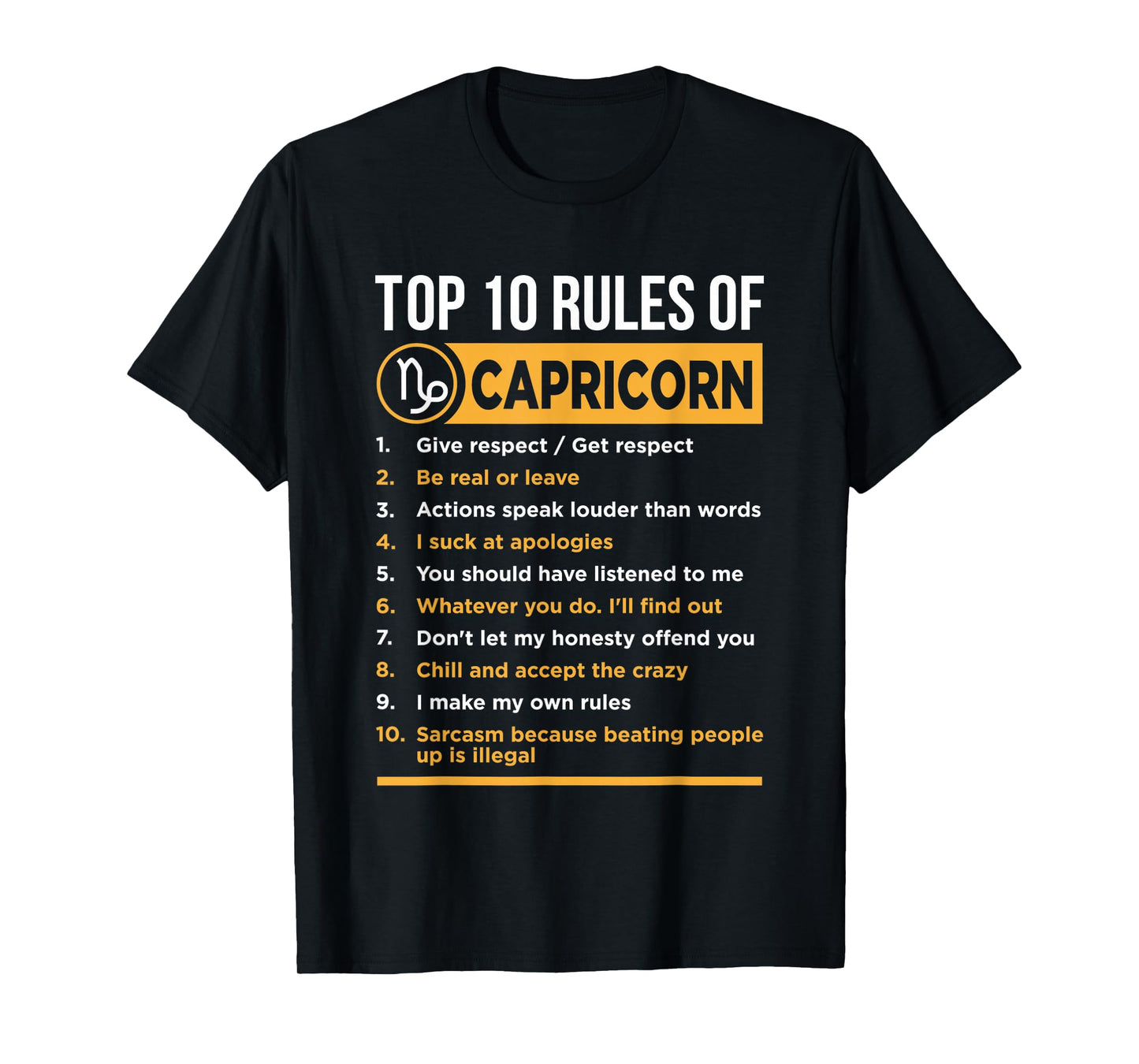 Capricorn Traits Facts Horoscope Zodiac Astrological Sign T-Shirt