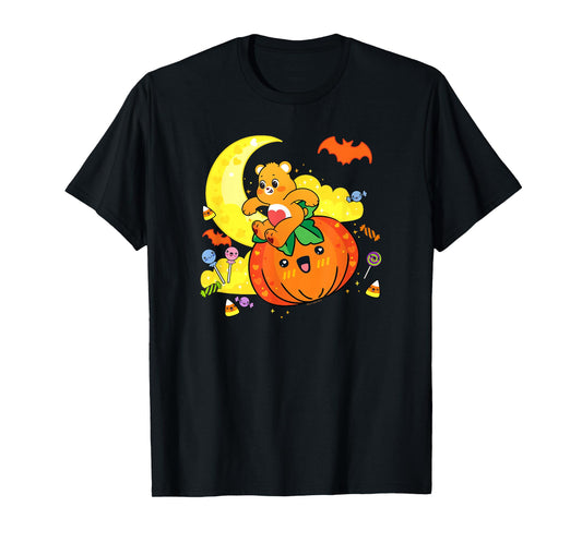 Care Bears Halloween Tenderheart Bear Pumpkin Ride Chibi T-Shirt