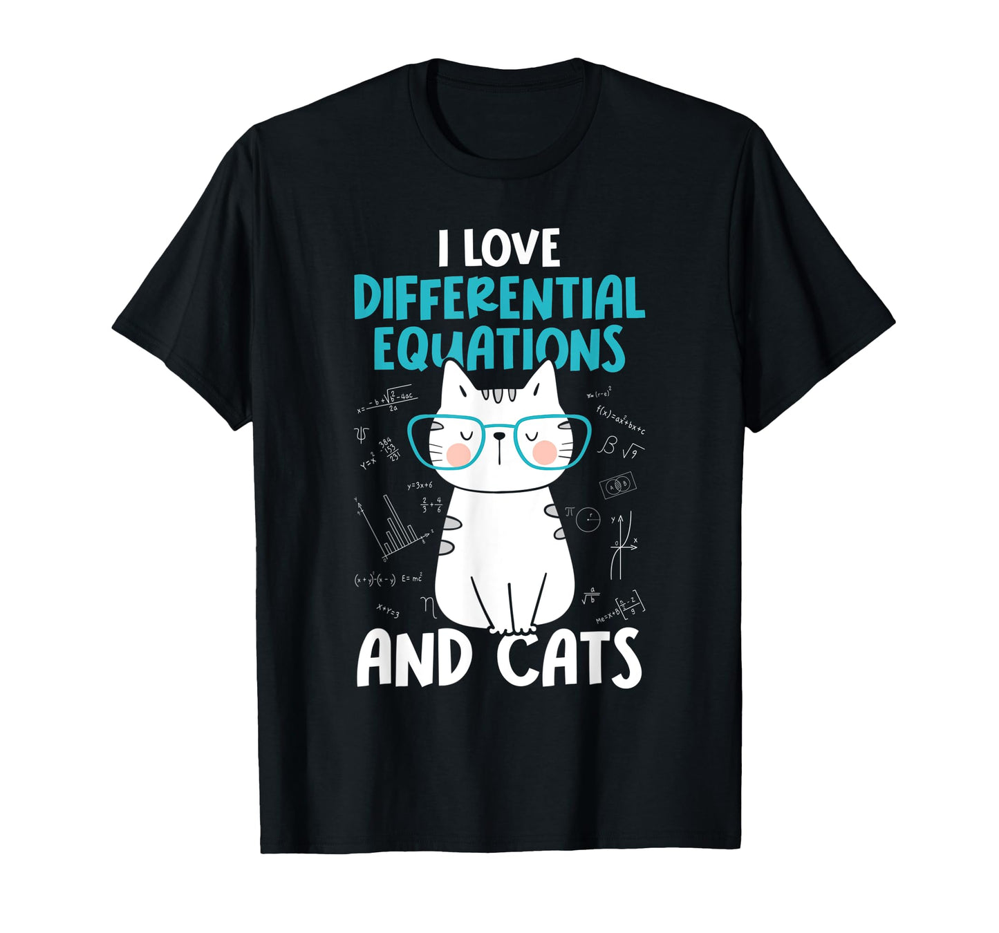 I Love Math and Cats - Funny Differential Equations T-Shirt