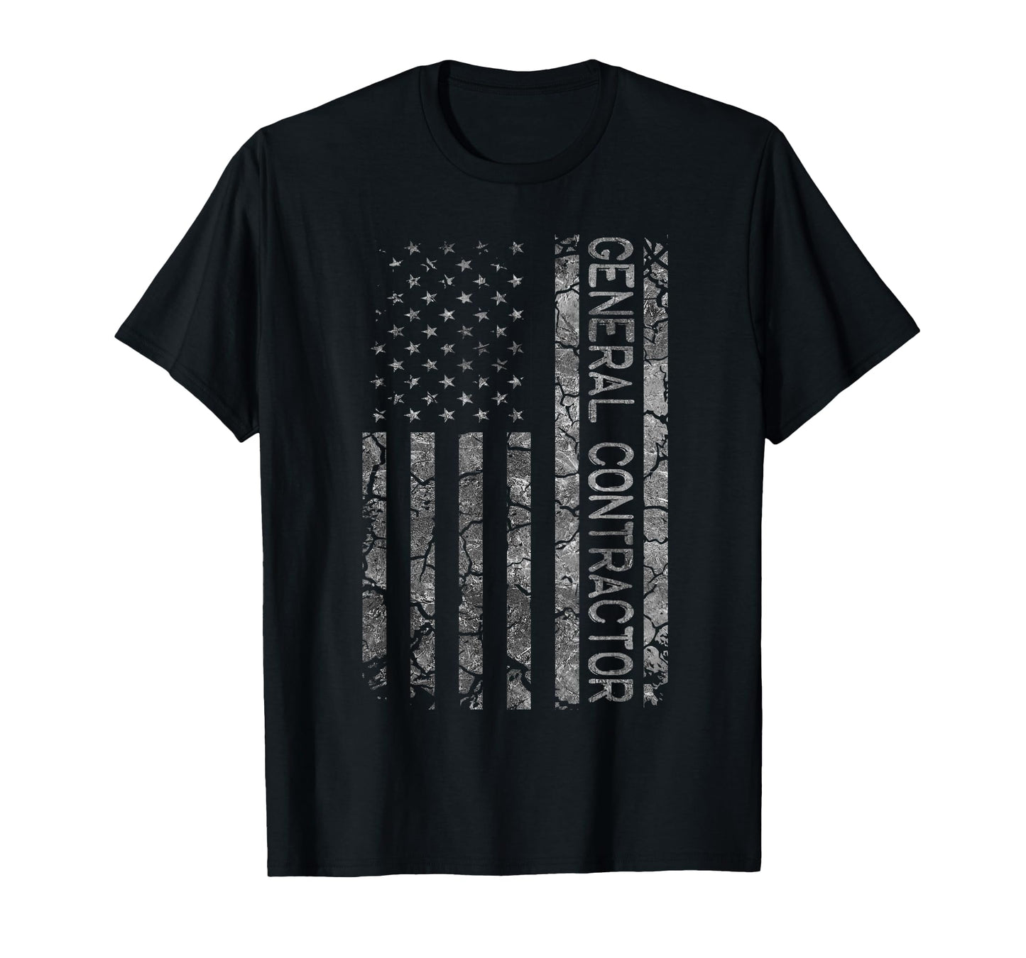 American Flag Job Title Worker Funny General Contractor Women Men T-Shirt