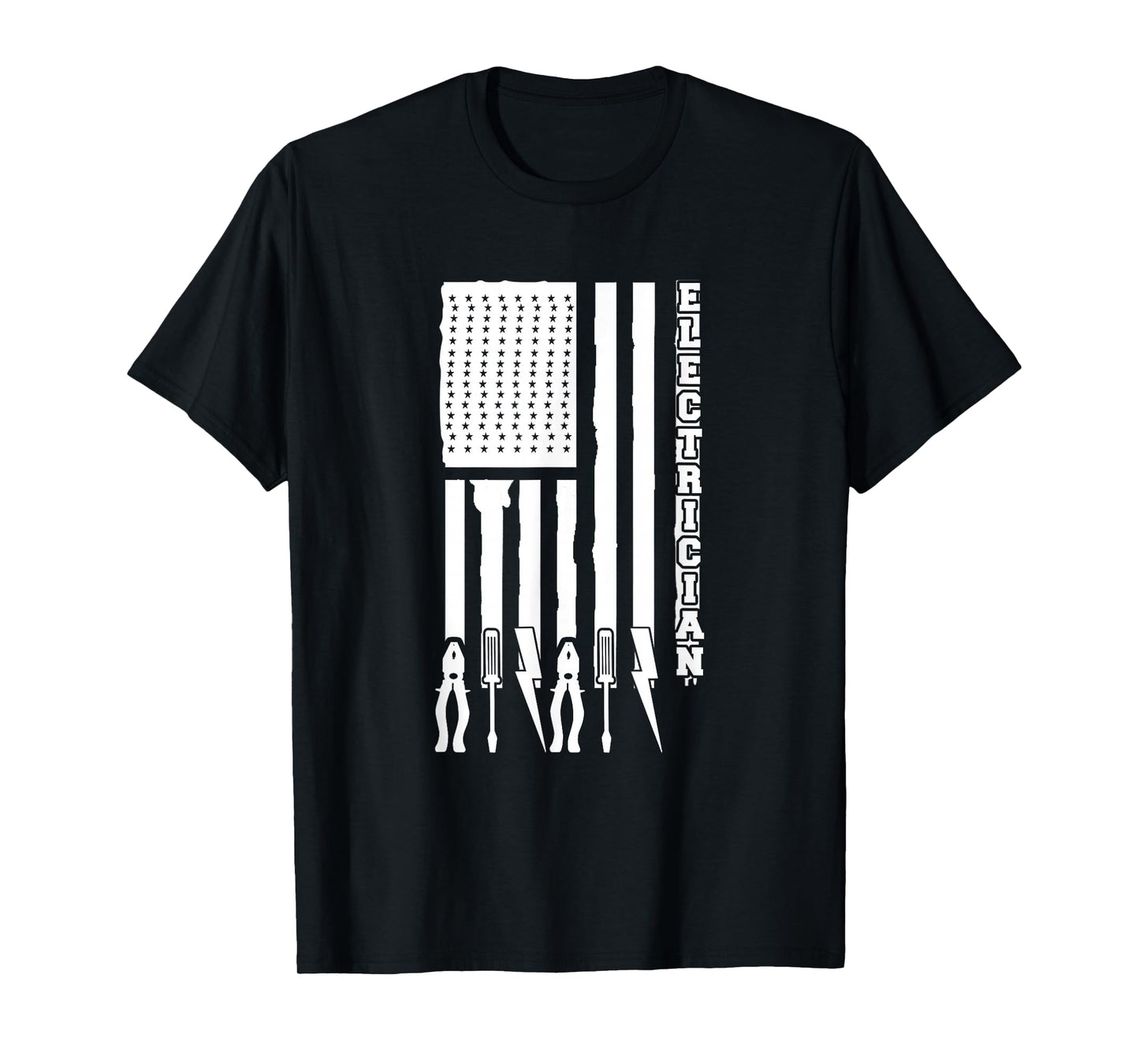 Electrician Gifts - Electrician On USA Flag W/ Tools T-Shirt