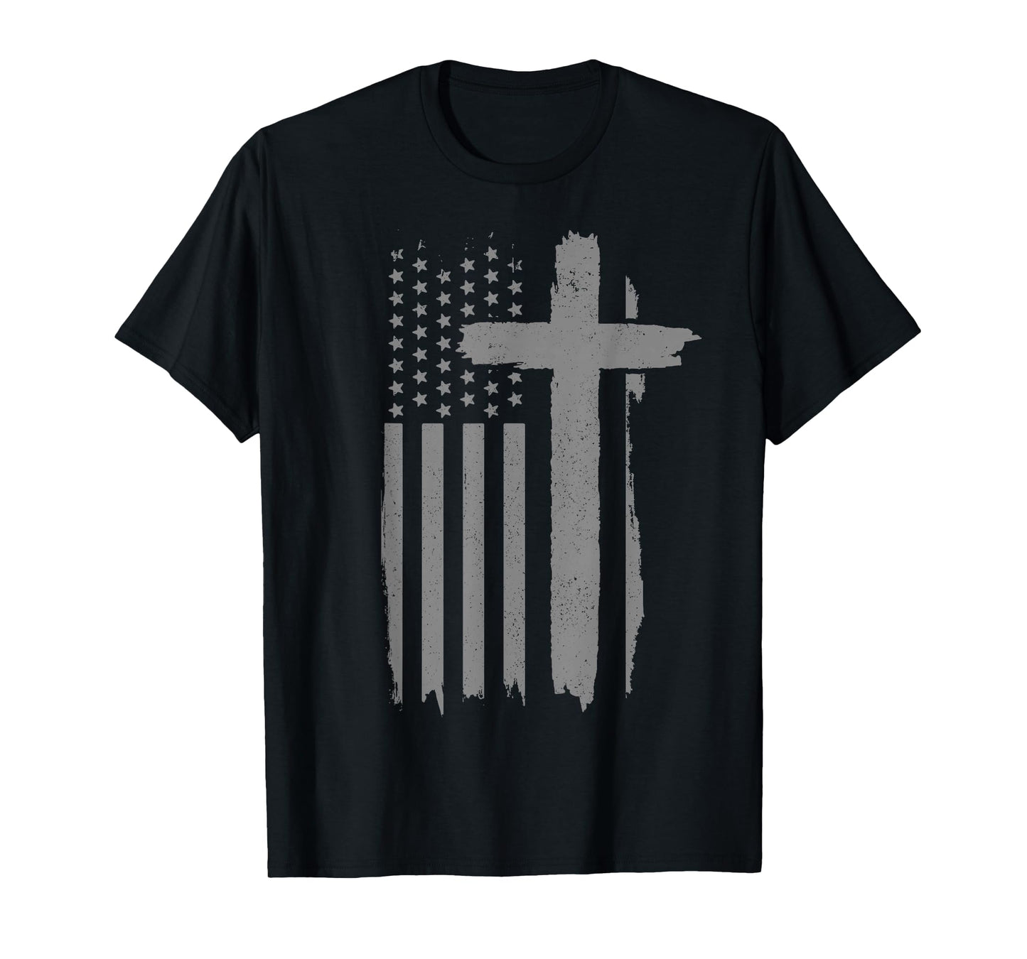 Patriotic Christian American Flag Cross Jesus Religious T-Shirt