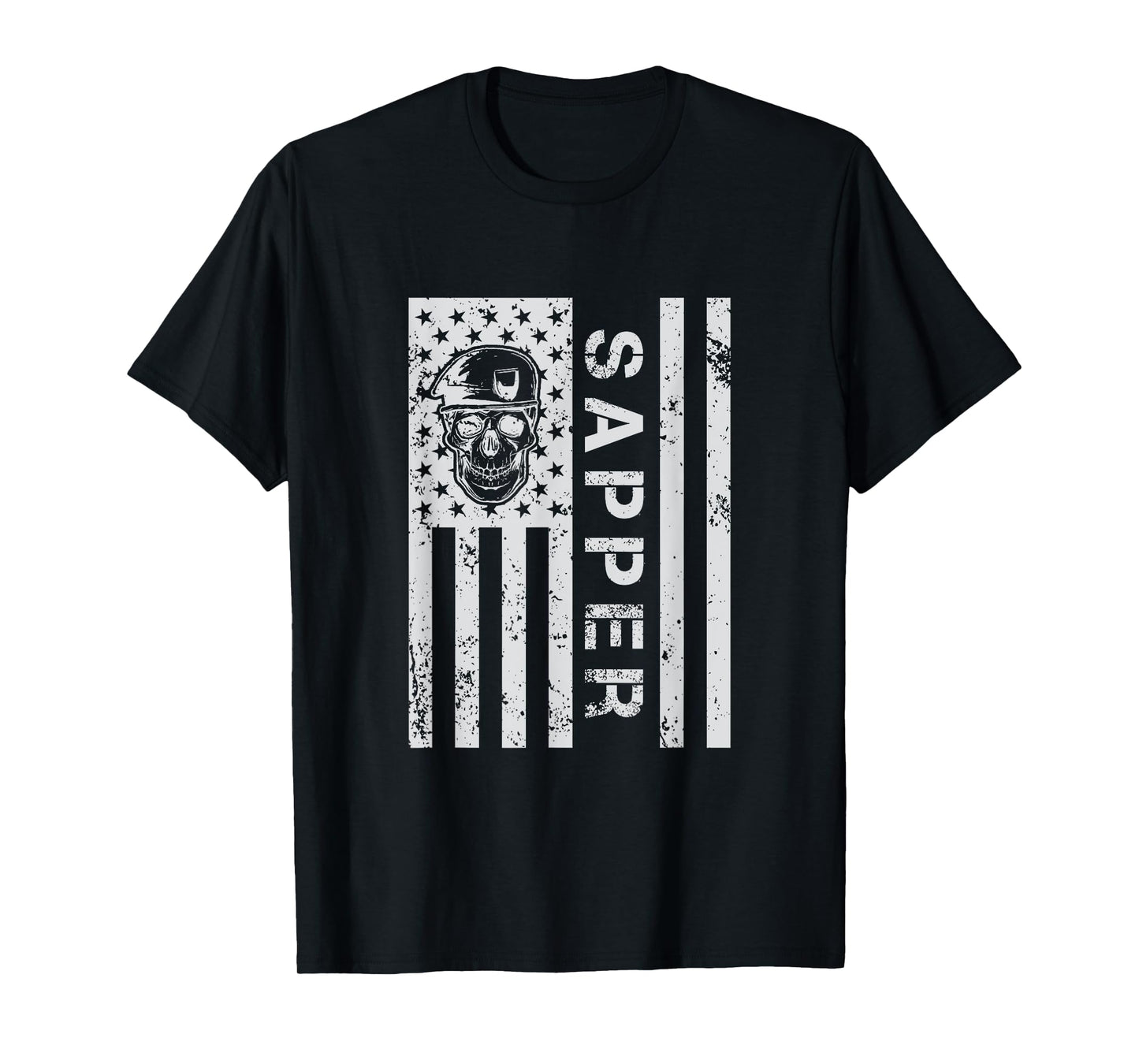 American Flag Sapper For A Military Combat Engineer Women Men T-Shirt
