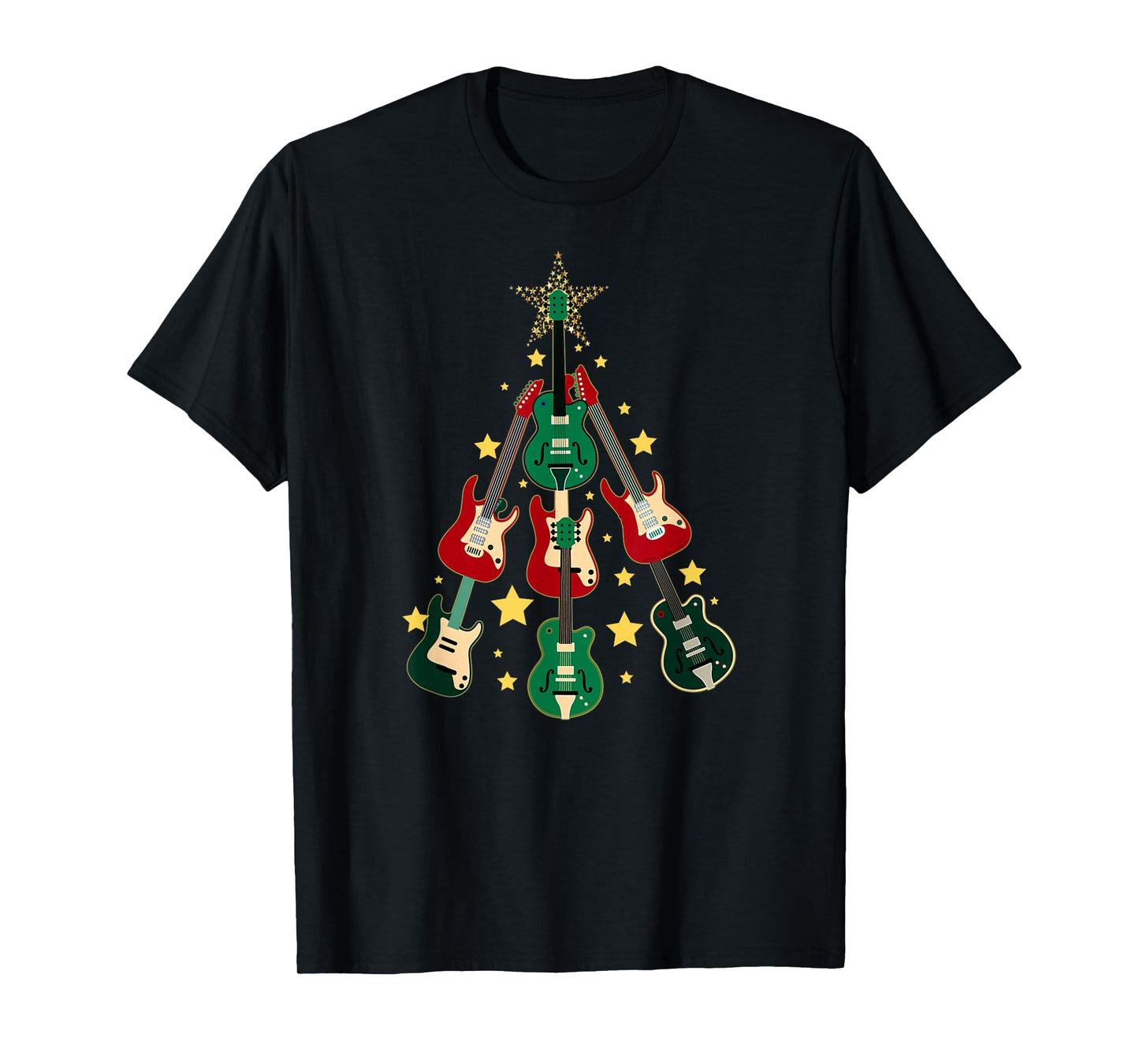 Cool Guitar Christmas Tree Guitar Lovers Christmas Tree T-Shirt