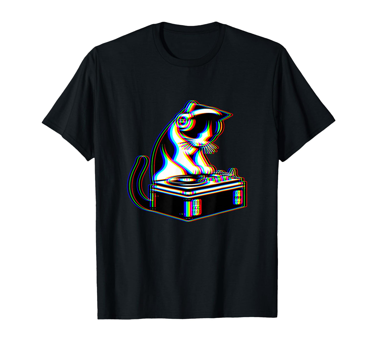 Cute Cat Dj House Music EDM Rave Kitten Deejay Feline Raver T-Shirt