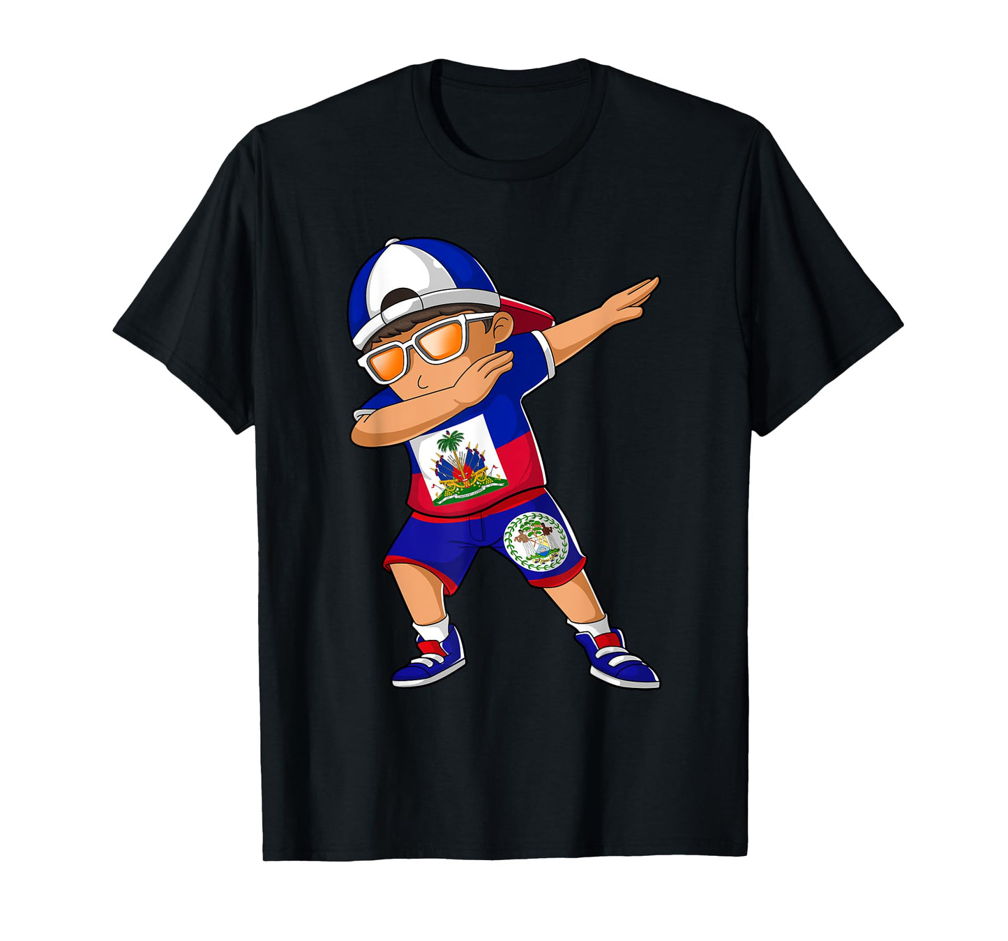 Half Haitian Half Belizean Boy Haiti Belize Flag T-Shirt