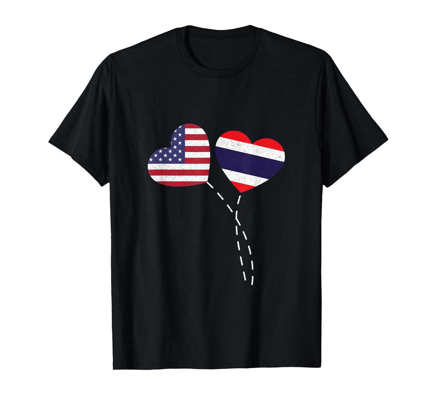 Loving USA Thailand Flag Heart Thai Americans Love T-Shirt