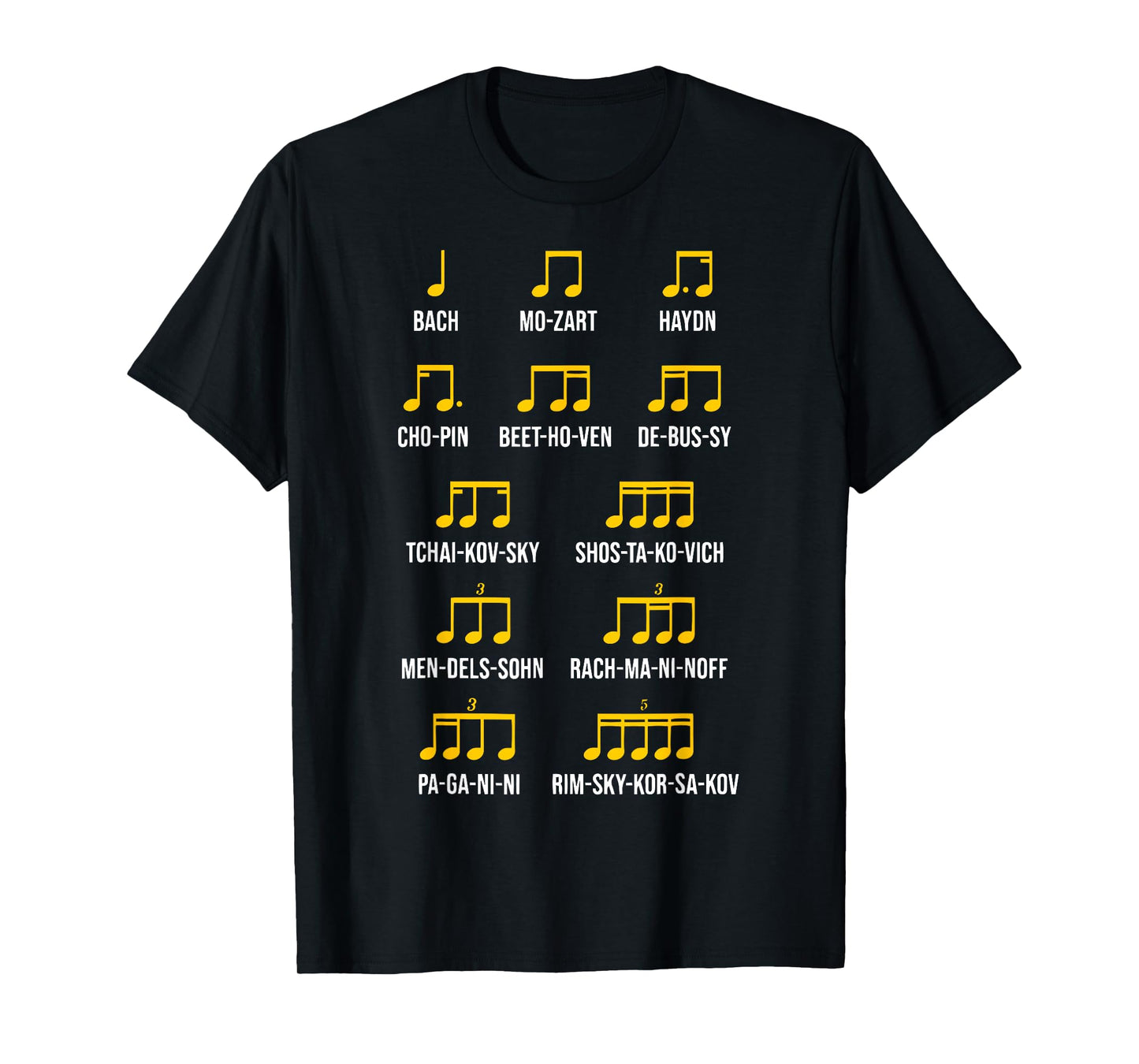 Composer Rhythm Music - Bach Mozart Beethoven Chopin T-Shirt