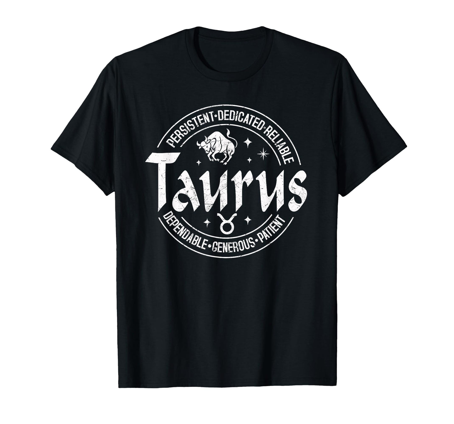 Taurus Virtues Vintage Style Zodiac Design, Taurus T-Shirt