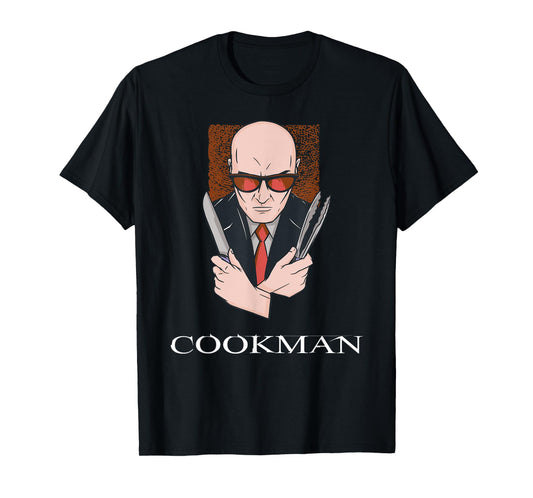 Cookman Cooking BBQ Hitman Parody Video Game Gamer T-Shirt