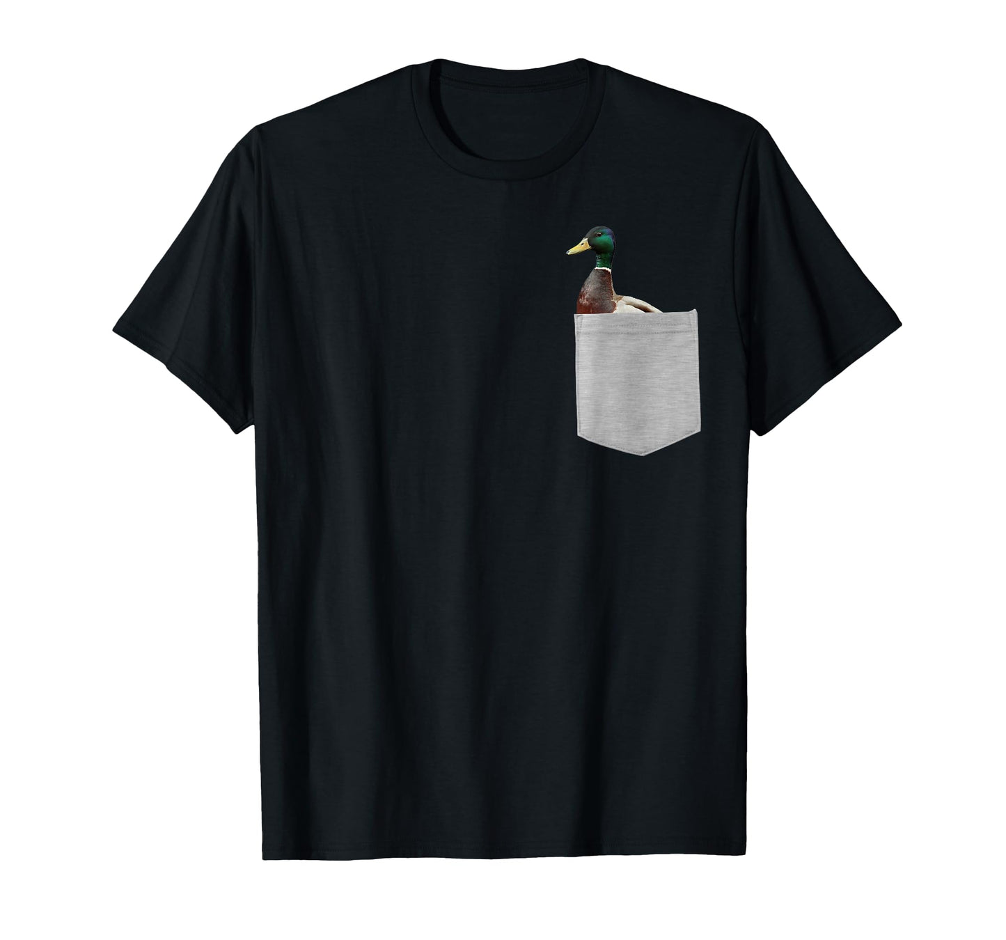Animal in Your Pocket Funny Mallard Duck peeking out T-Shirt