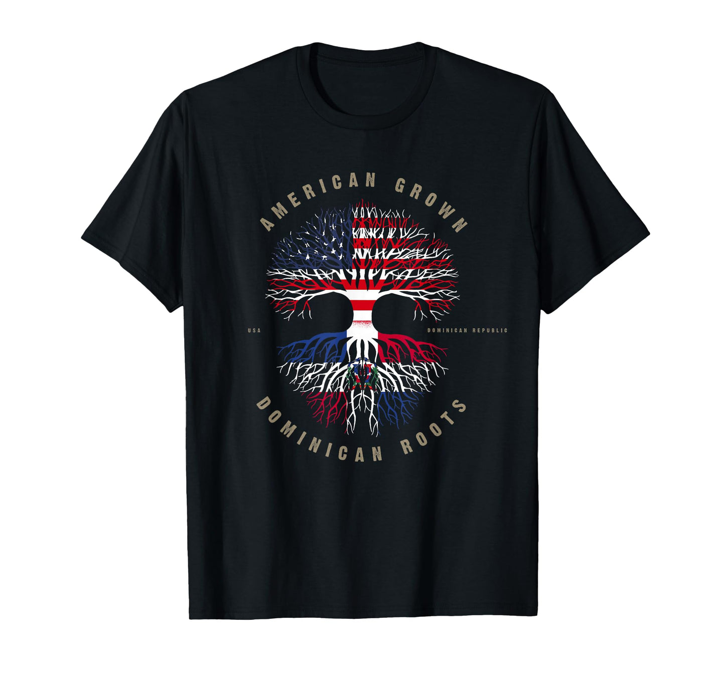 American Grown Dominican Roots Dominican Republic T-Shirt